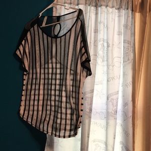 Striped black and white blouse